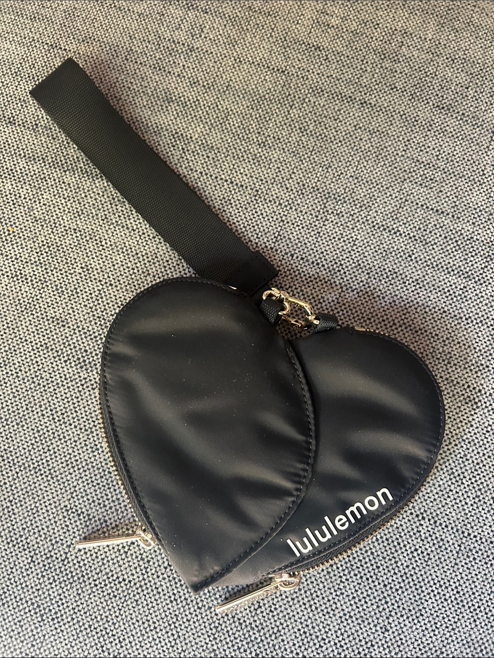 Lululemon Black Heart Wristlet Coin Pouch